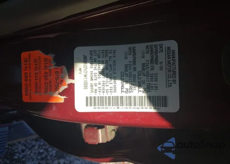 2001 Infiniti Qx4 Luxury из США, поврежденный, VIN JNRDR07Y71W110500